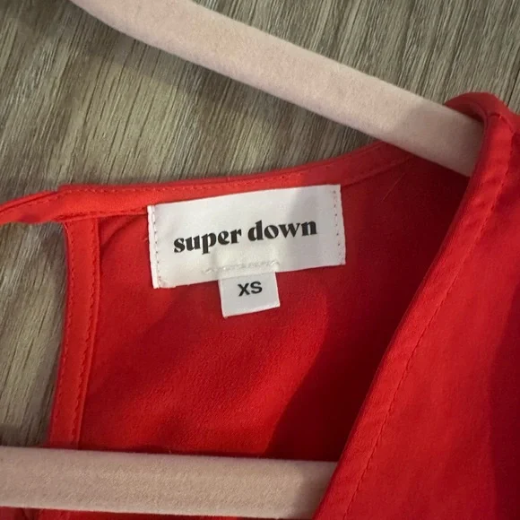 superdown Red Tie-Front Romper - Picture 5 of 7